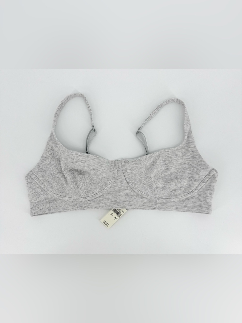 NWT Aerie Real Good Heather Gray Underwire Bralette Bra Size L